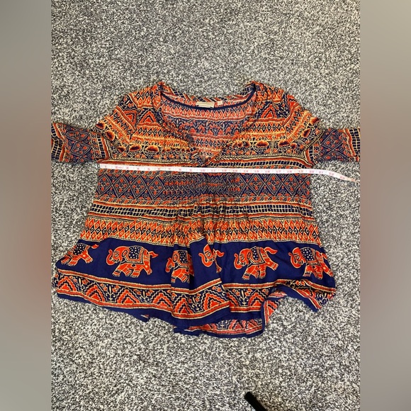 Anthropologie Vanessa Virginia "Mahdia" Peasant Top Southern Asian Prints 8 - Picture 9 of 10
